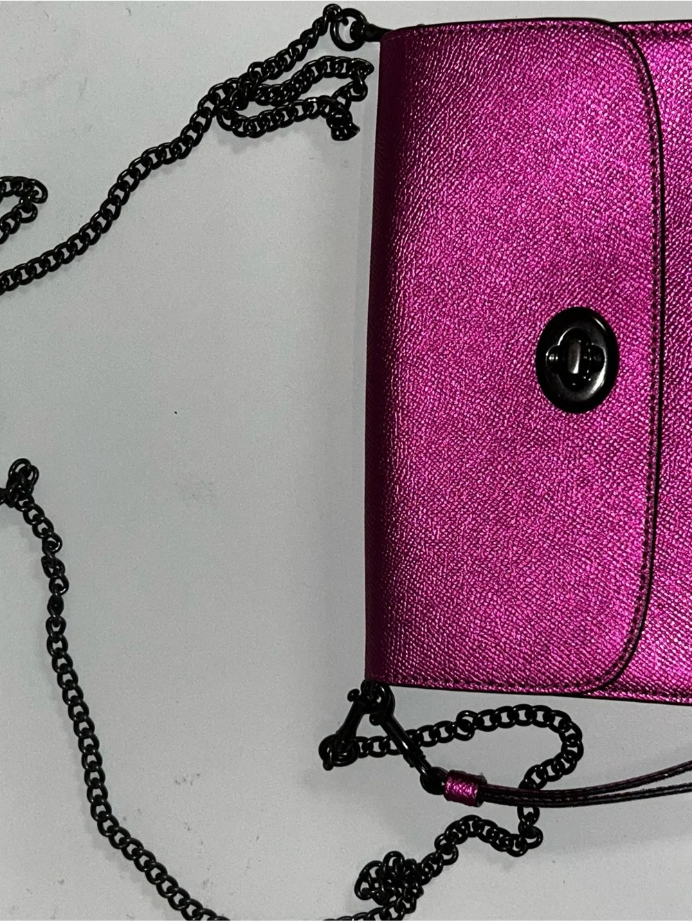 Coach Metallic Fuchsia Wristlet Clutch